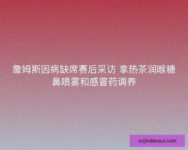 詹姆斯因病缺席赛后采访 拿热茶润喉糖鼻喷雾和感冒药调养