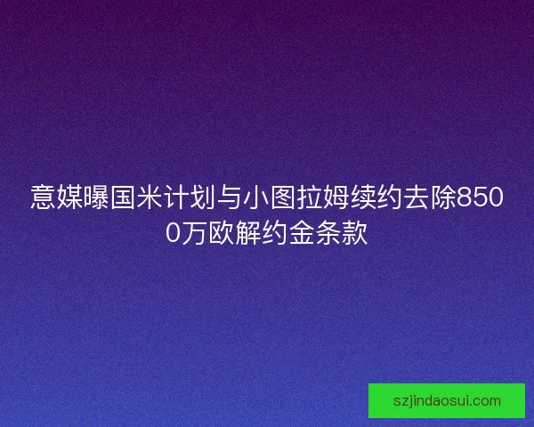 意媒曝国米计划与小图拉姆续约去除8500万欧解约金条款 意媒曝国米计划与小图拉姆续约去除8500万欧解约金条款