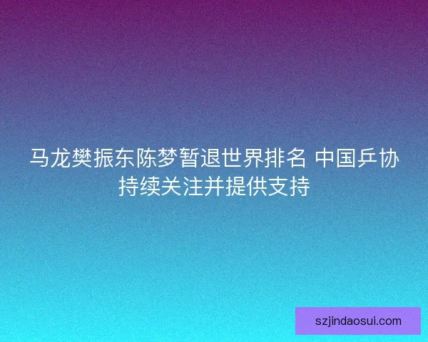 马龙樊振东陈梦暂退世界排名 中国乒协持续关注并提供支持